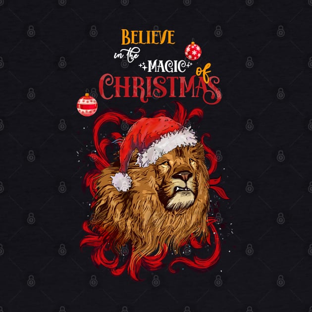 Lion face christmas humor sweater by Collagedream